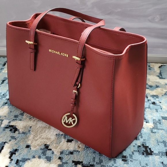 MICHAEL Michael Kors Handbags - Michael Kors Jet Set Saffiano Leather Brandy Tote